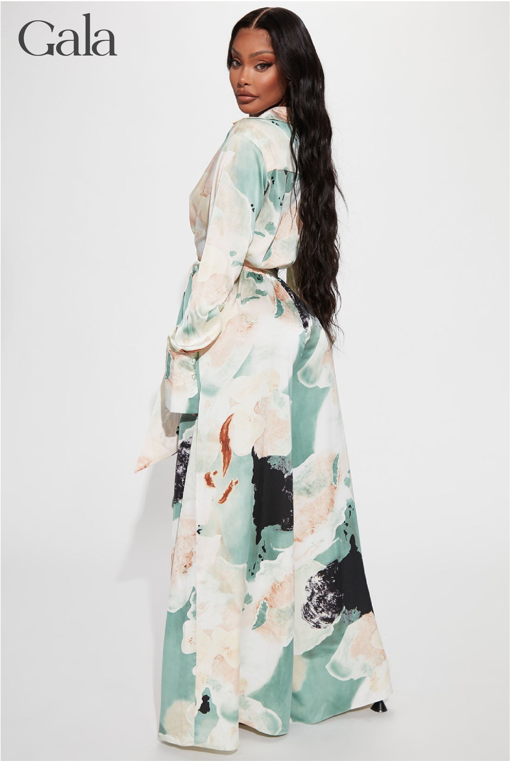 Green Mix Satin Jumpsuit