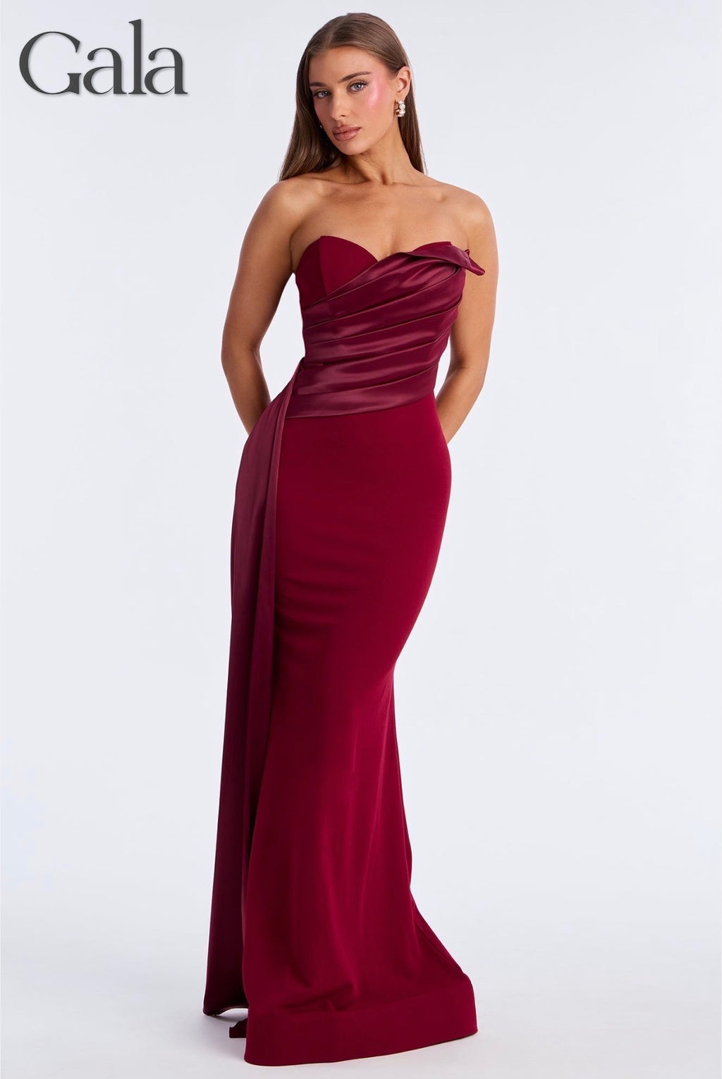 Burgundy Maxi Gown Dress
