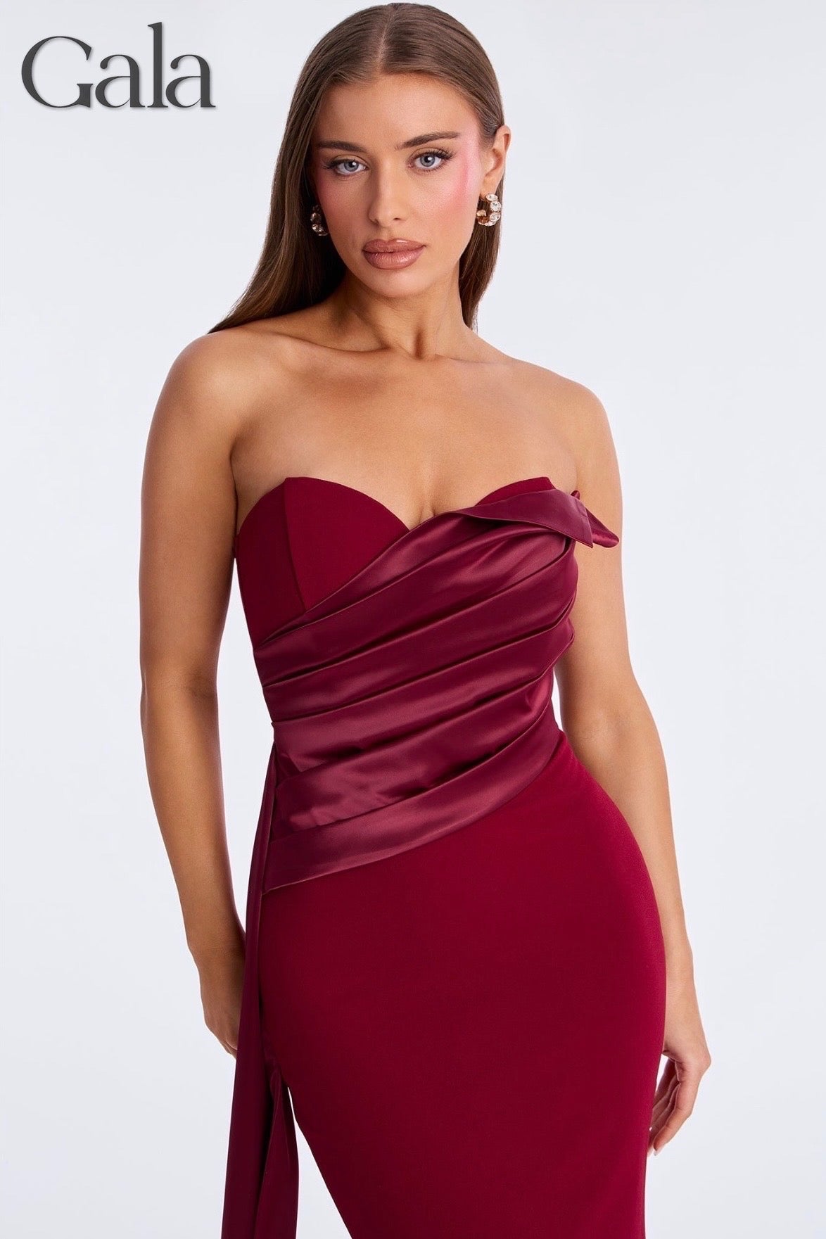 Burgundy Maxi Gown Dress