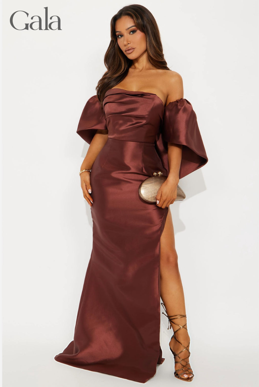 Brown Strapless Gown