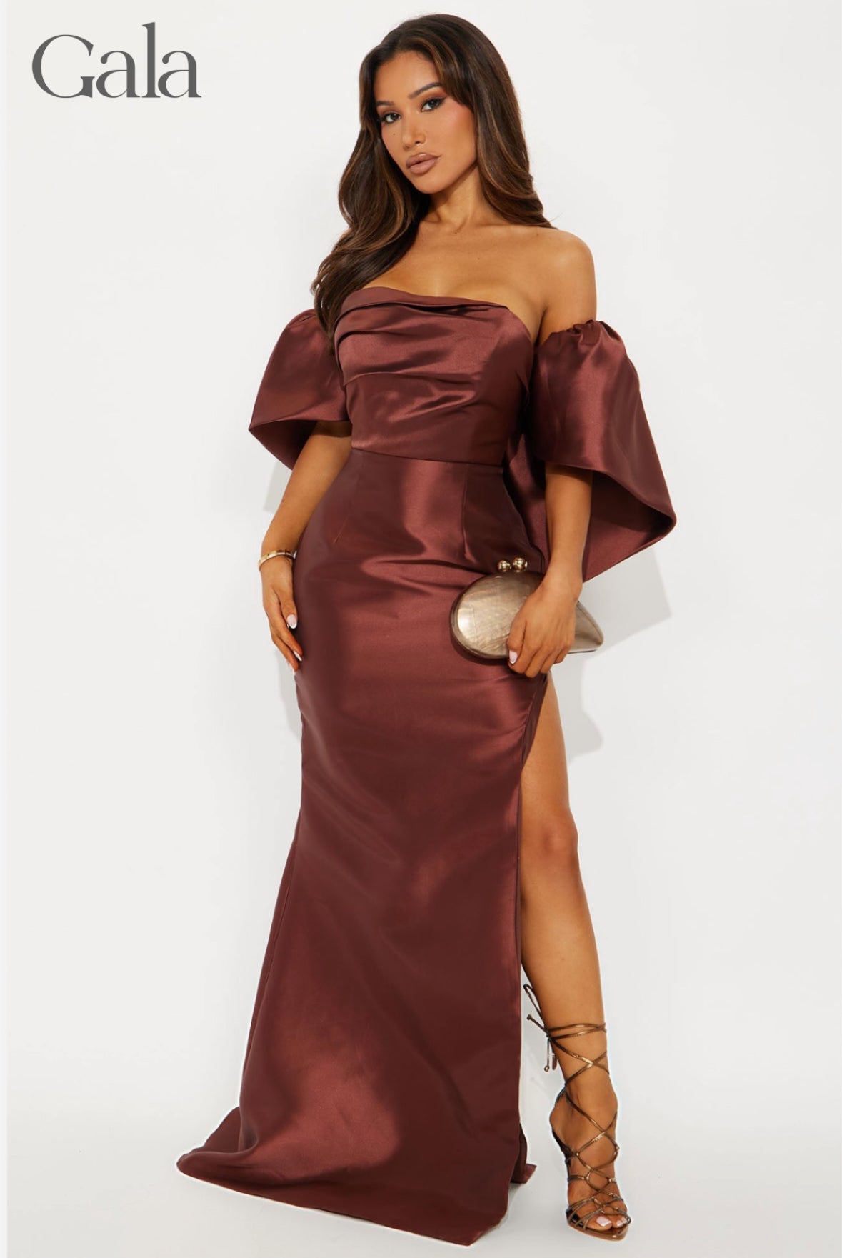 Brown Strapless Gown