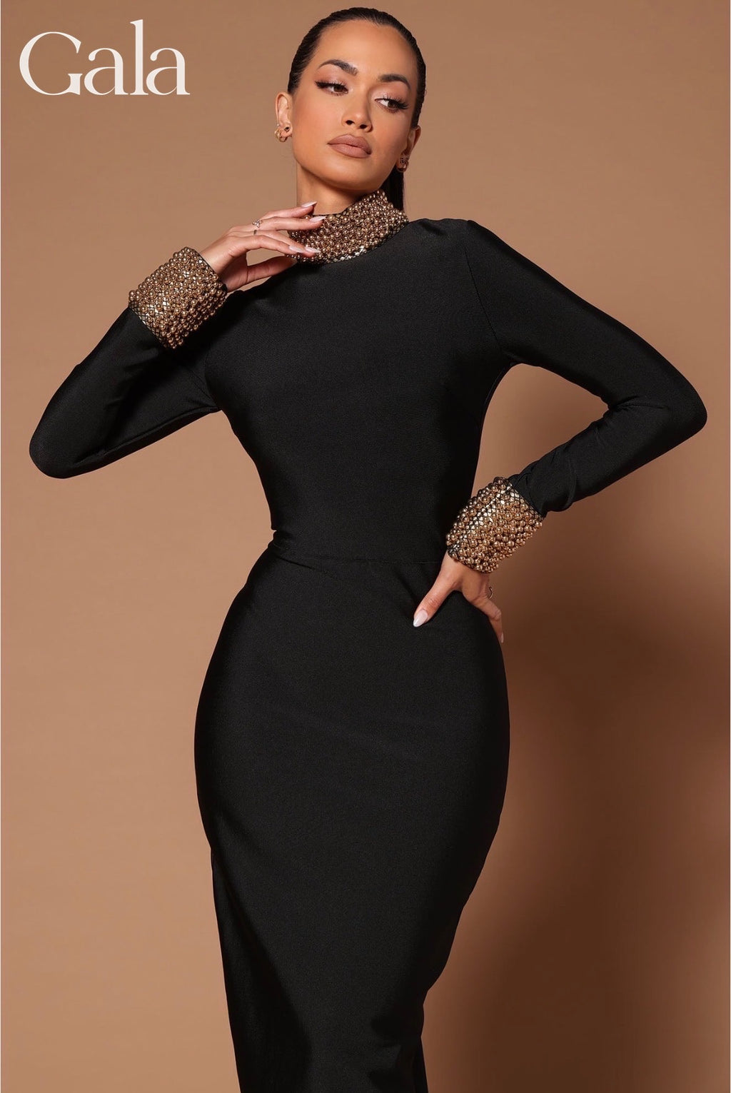 Embellished Black Maxi Dress