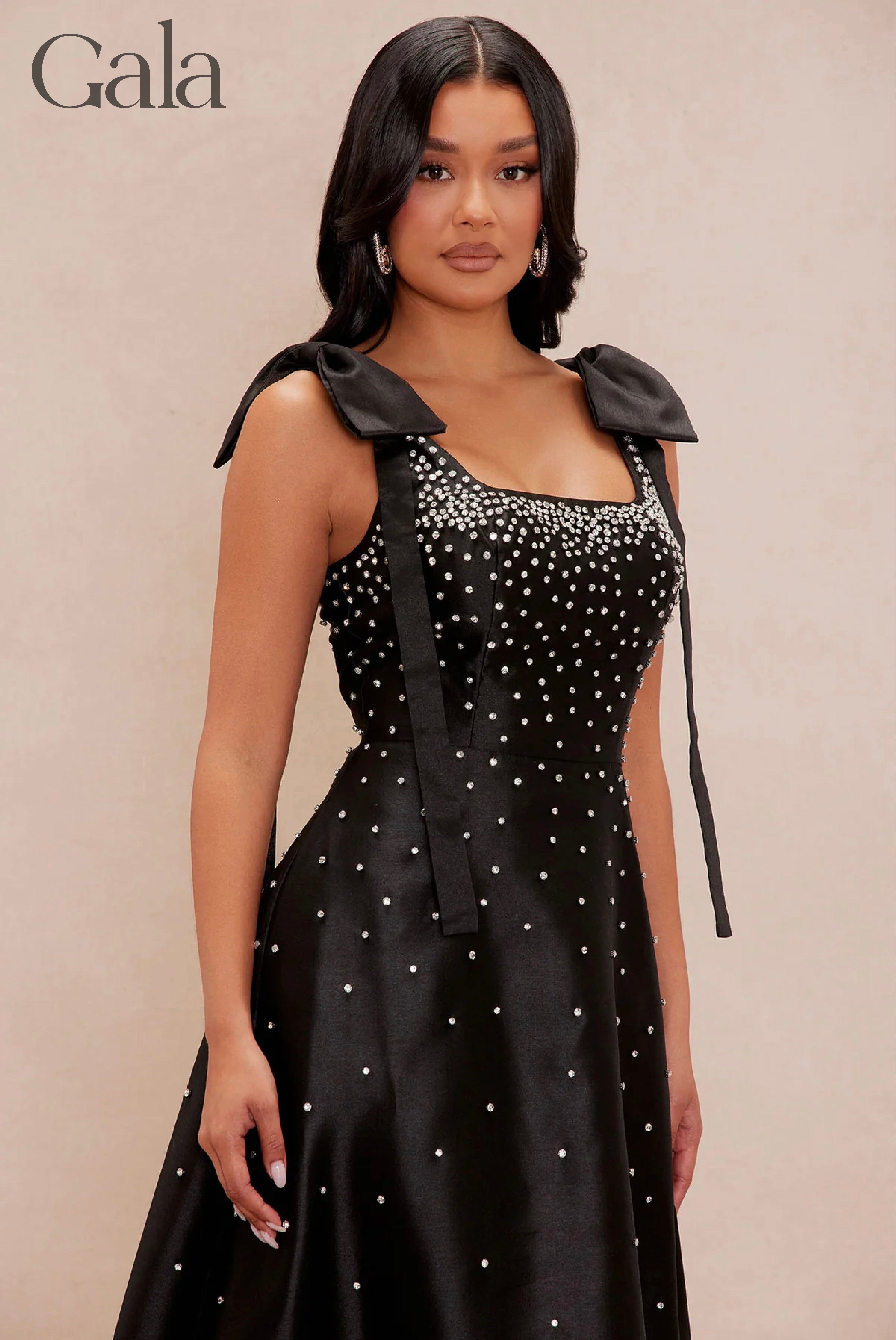 Black Embellished Maxi Dress