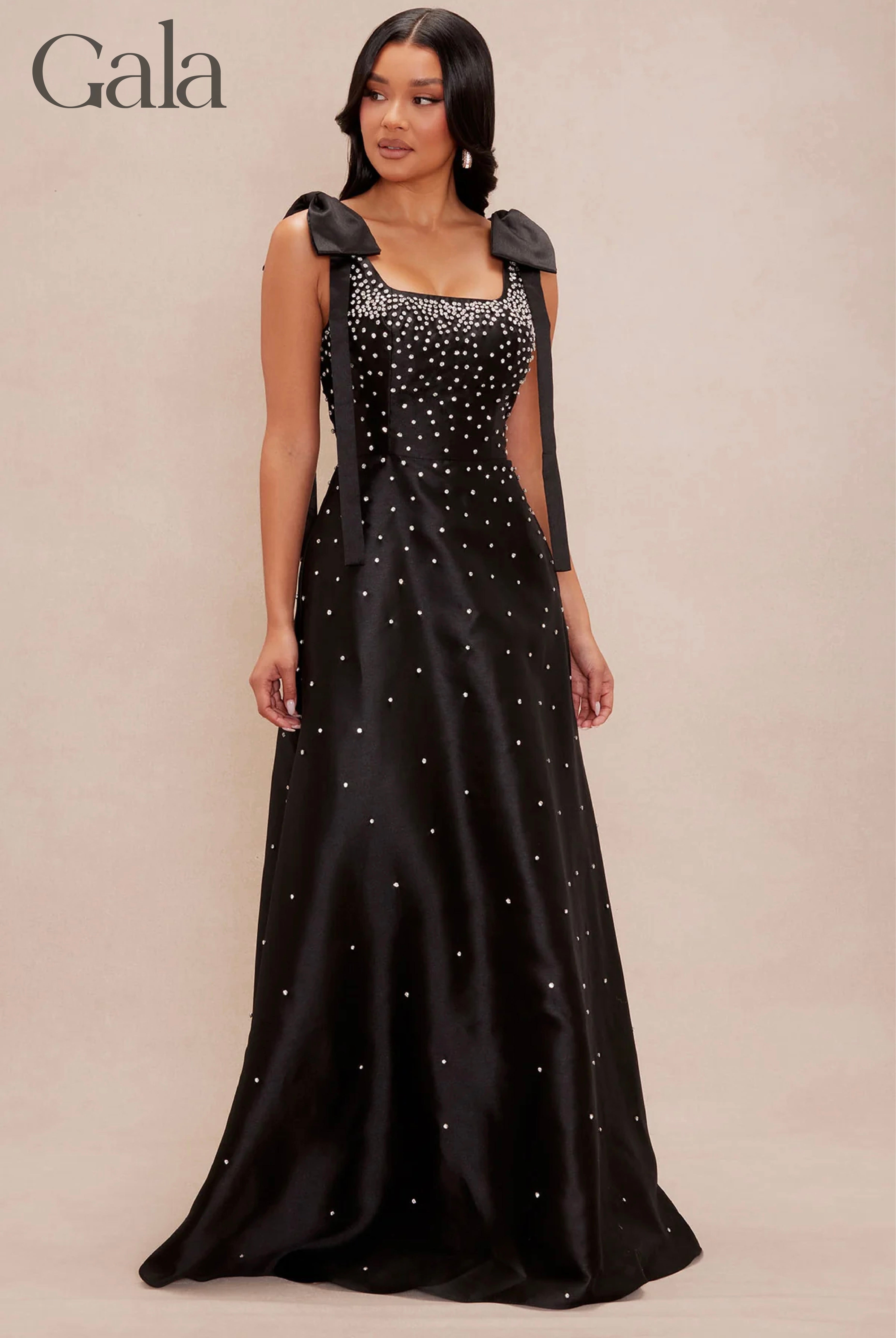 Black Embellished Maxi Dress