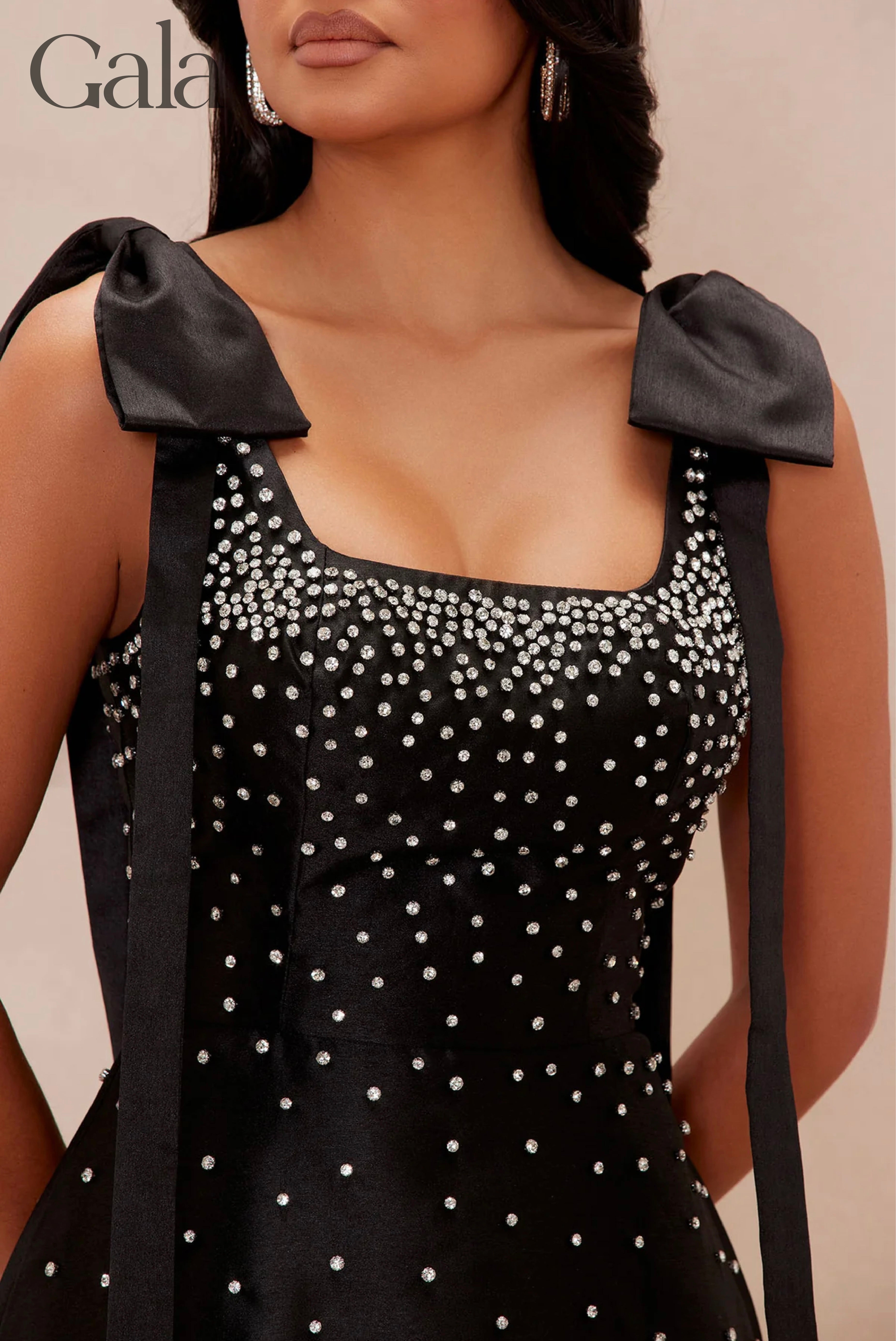 Black Embellished Maxi Dress