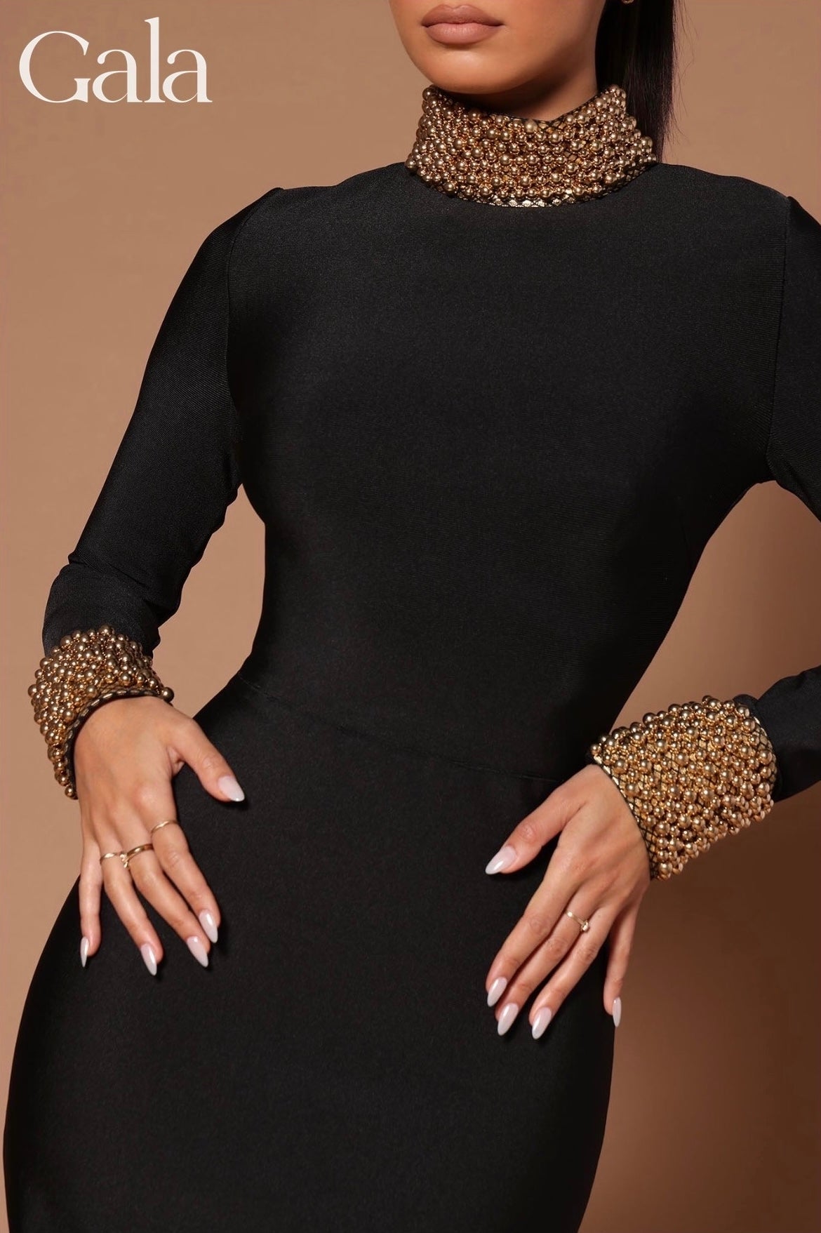 Embellished Black Maxi Dress