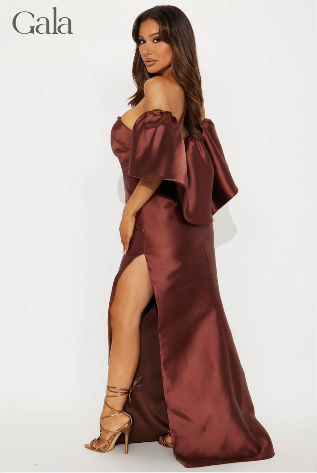 Brown Strapless Gown