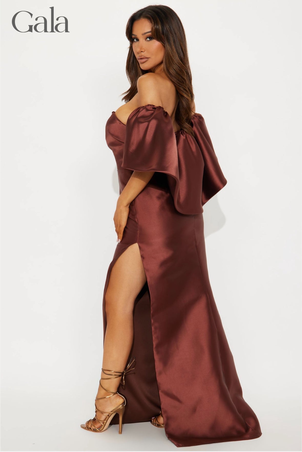 Brown Strapless Gown