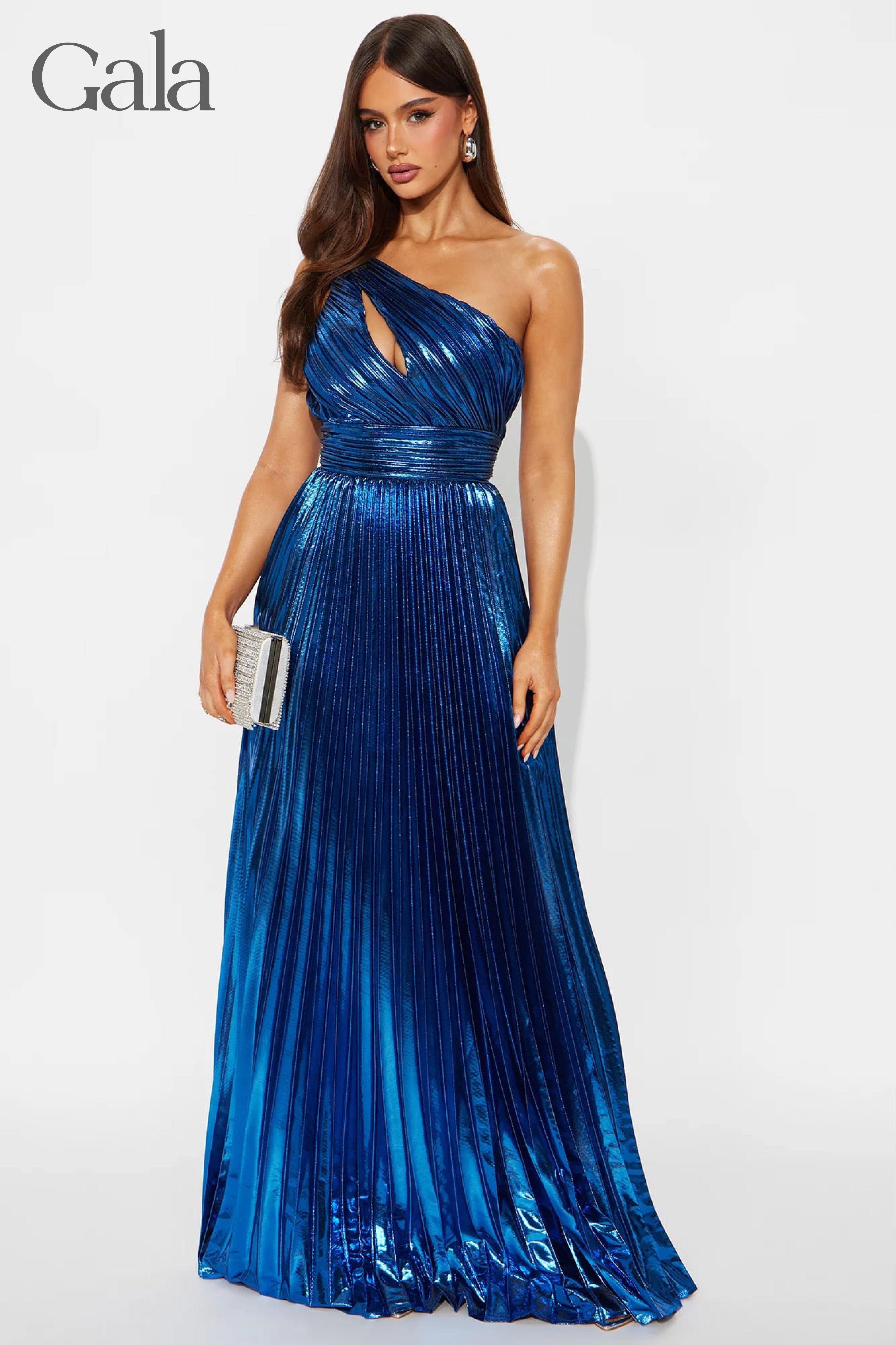 Royal Blue Pleated Maxi Dress